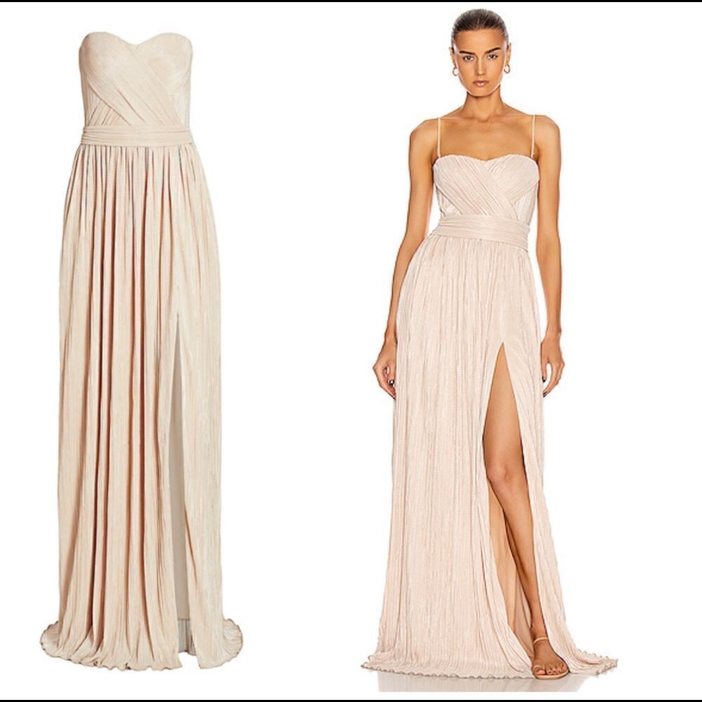 ✨NWT Jonathan Simkhai Corset Sexy Leg Slit Removable Straps / Strapless Gown Sz